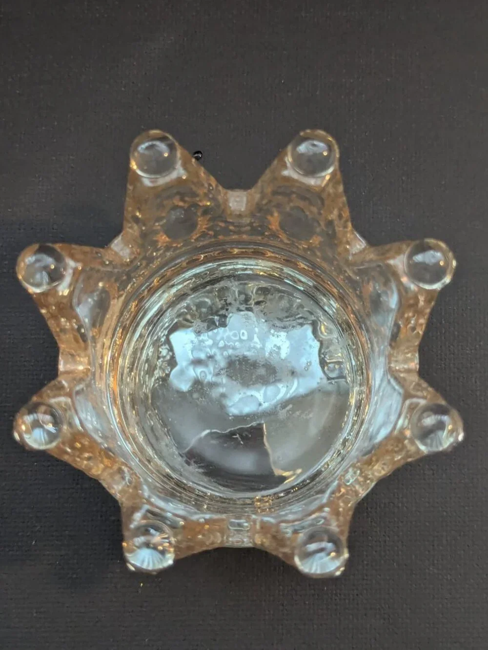 Glass Crown Candle Holder, Set of 2